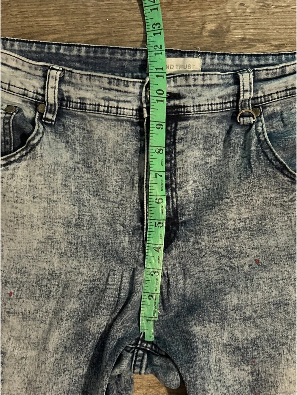 Blind Trust Mens Stretch Paint Splash Jeans Orange Side Stripes Sz. 40/34